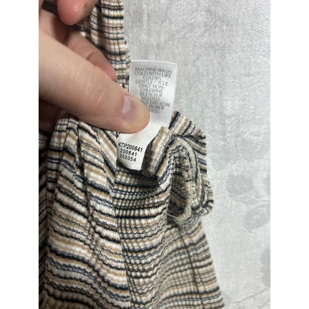 J Jill Wearever Tank Dress Medium Brown Black Striped Slinky Tunic Stretch - Picture 7 of 9
